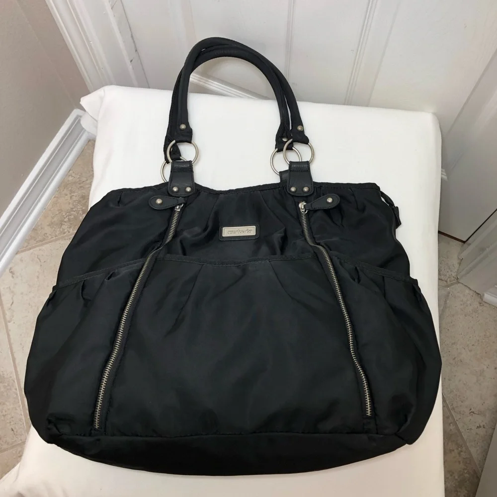 Carter's Nylon Black Multi Pocket Large Size Shoulder Diaper Bag & Changing Pad - Picture 2 of 16